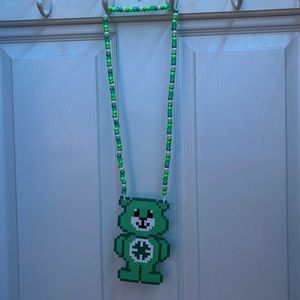 green care bear kandi perler